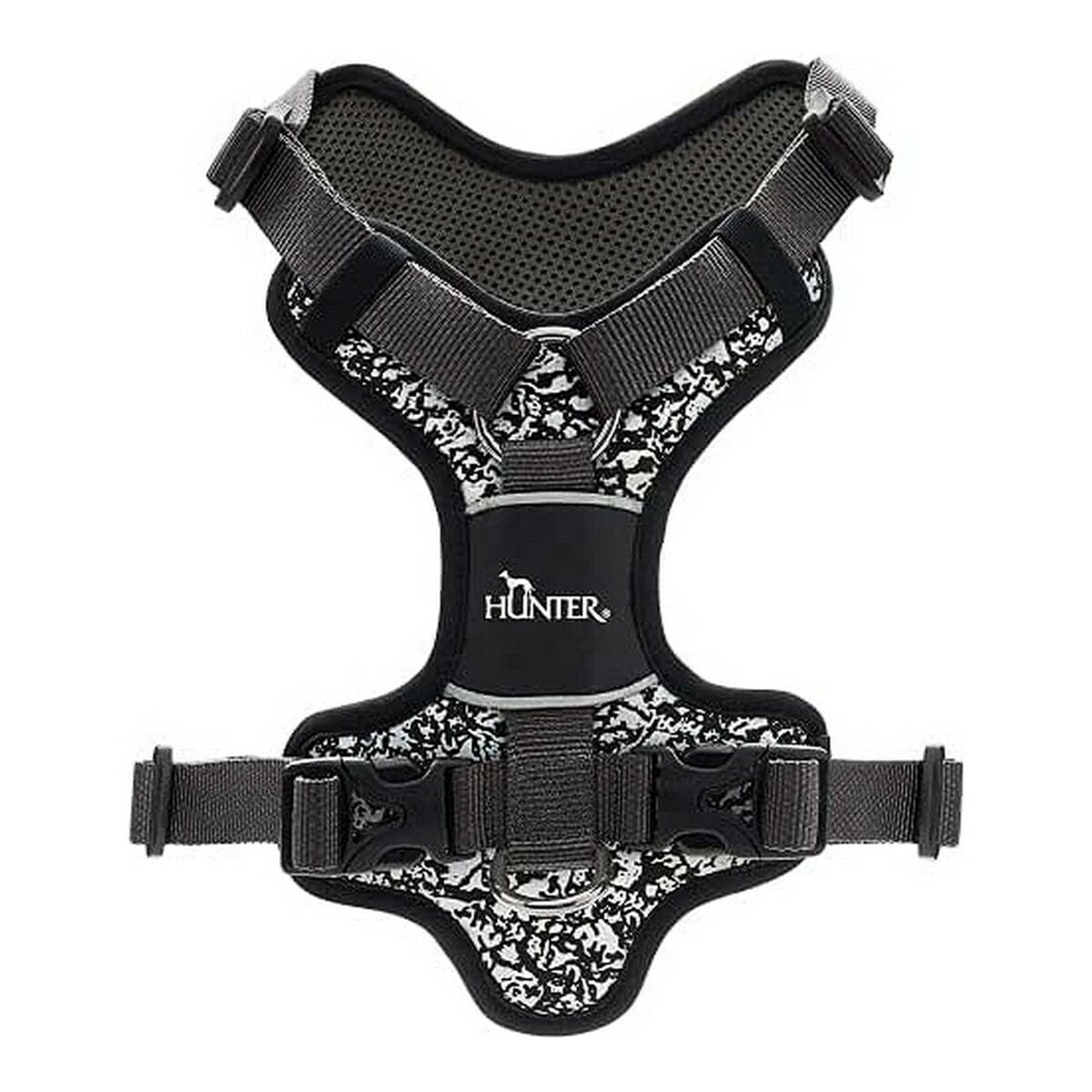 Hundegeschirr Hunter Divo Reflektierend Schwarz/Grau Größe S/M (52-68 cm)