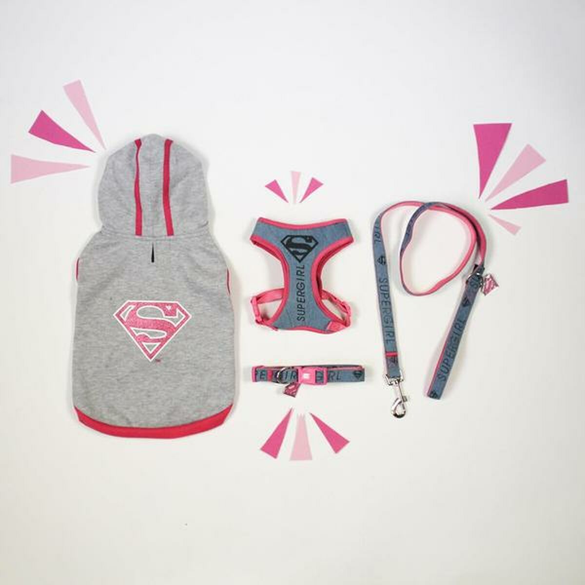 Hundehalsband Superman XXS/XS Rosa