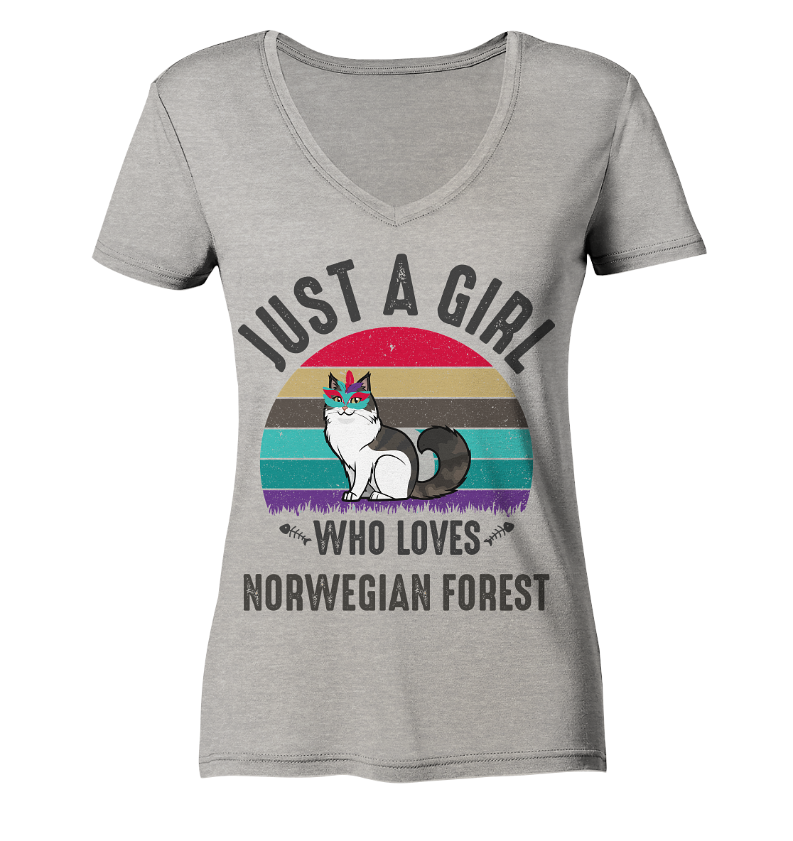 Just A Girl Who Loves Norwegische Waldkatze - Ladies Organic V-Neck Shirt