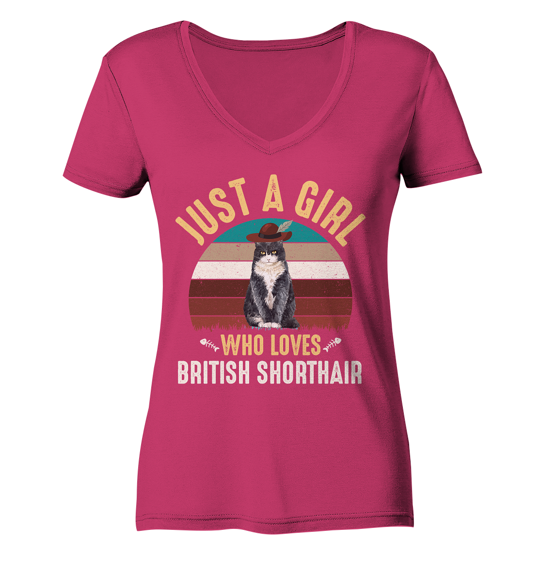 Just A Girl Who Loves British Shorthair - Ladies Organic V-Neck Shirt