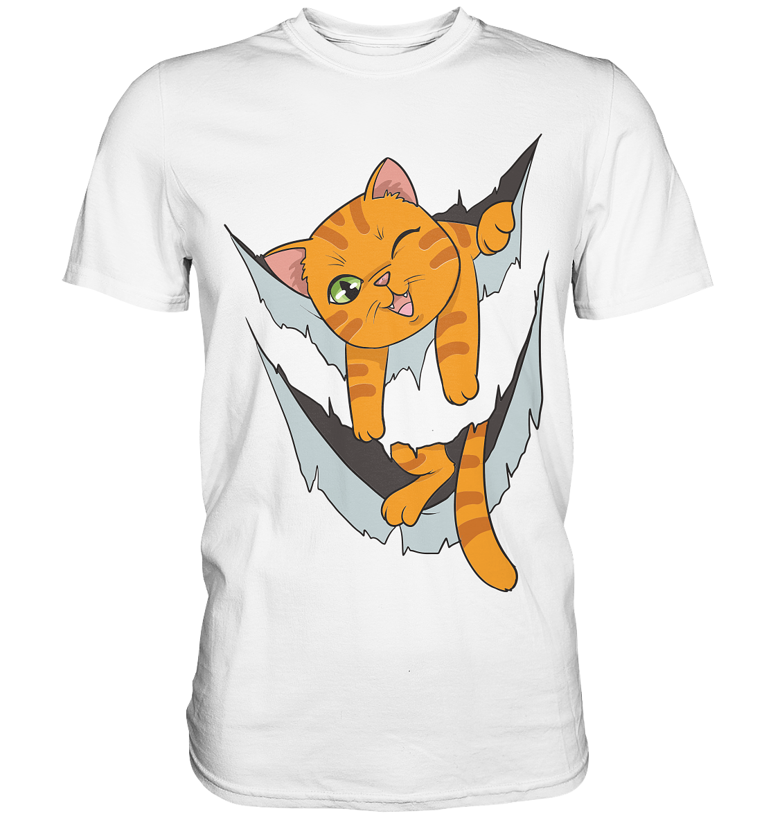 Niedliches Kätzchen zerreißt das Shirt - Premium Shirt