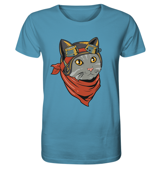 Biker Katze für Motorrad oder Chopper Fans - Organic Shirt