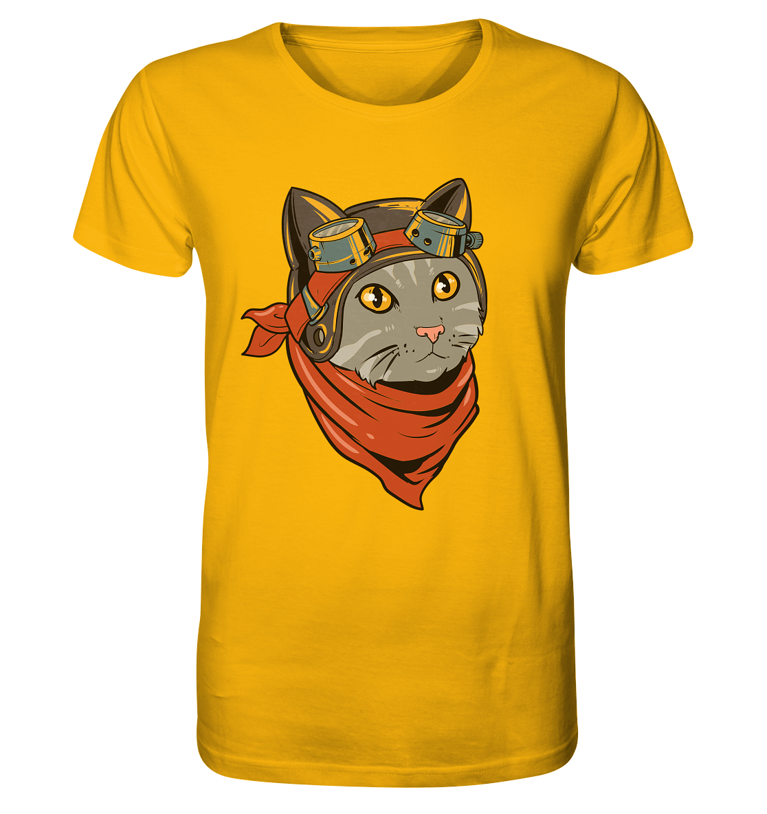 Biker Katze für Motorrad oder Chopper Fans - Organic Shirt