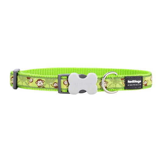 Hundehalsband Red Dingo STYLE MONKEY LIME GREEN 31-47 cm