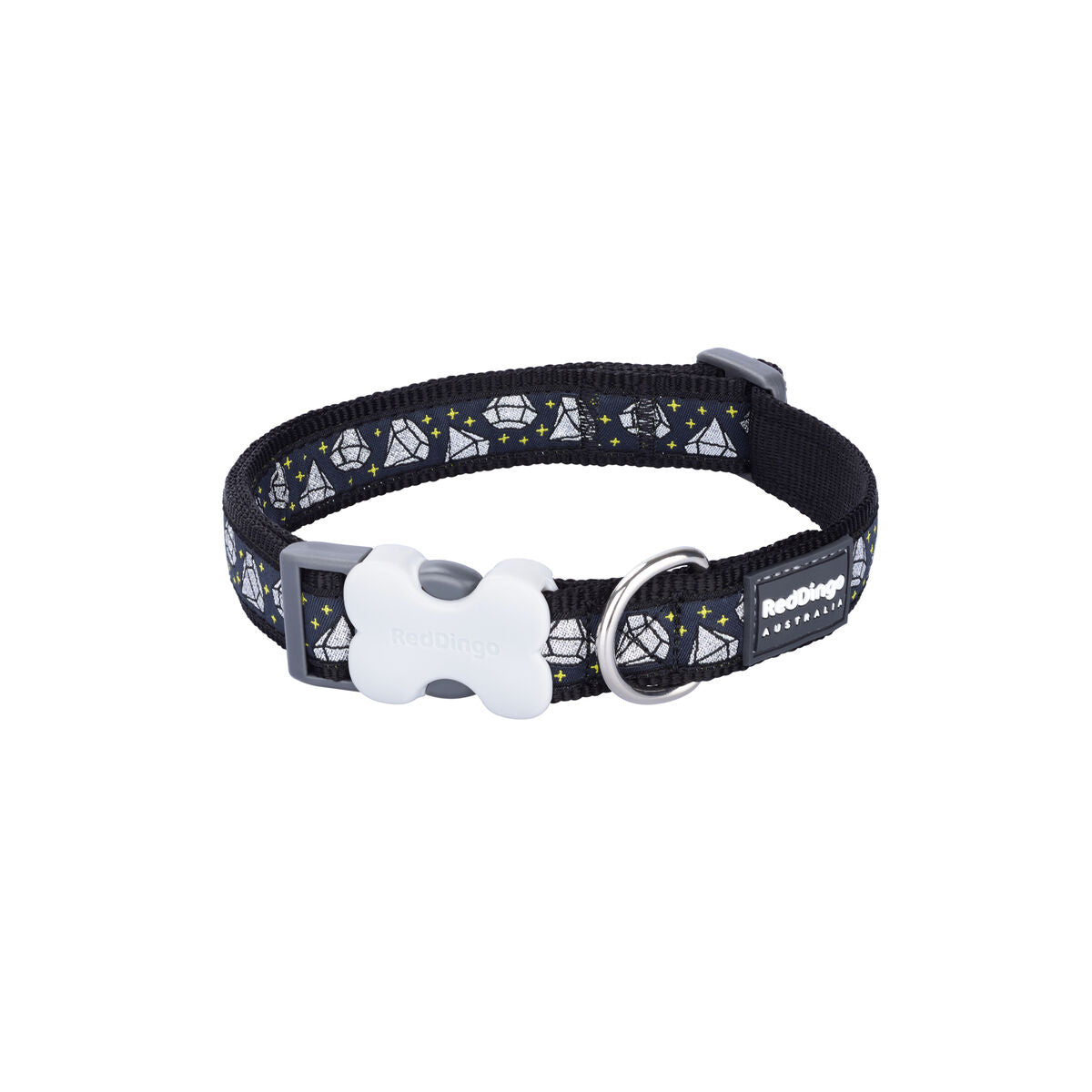 Hundehalsband Red Dingo Diamond 20-32 cm Schwarz – Samtohr
