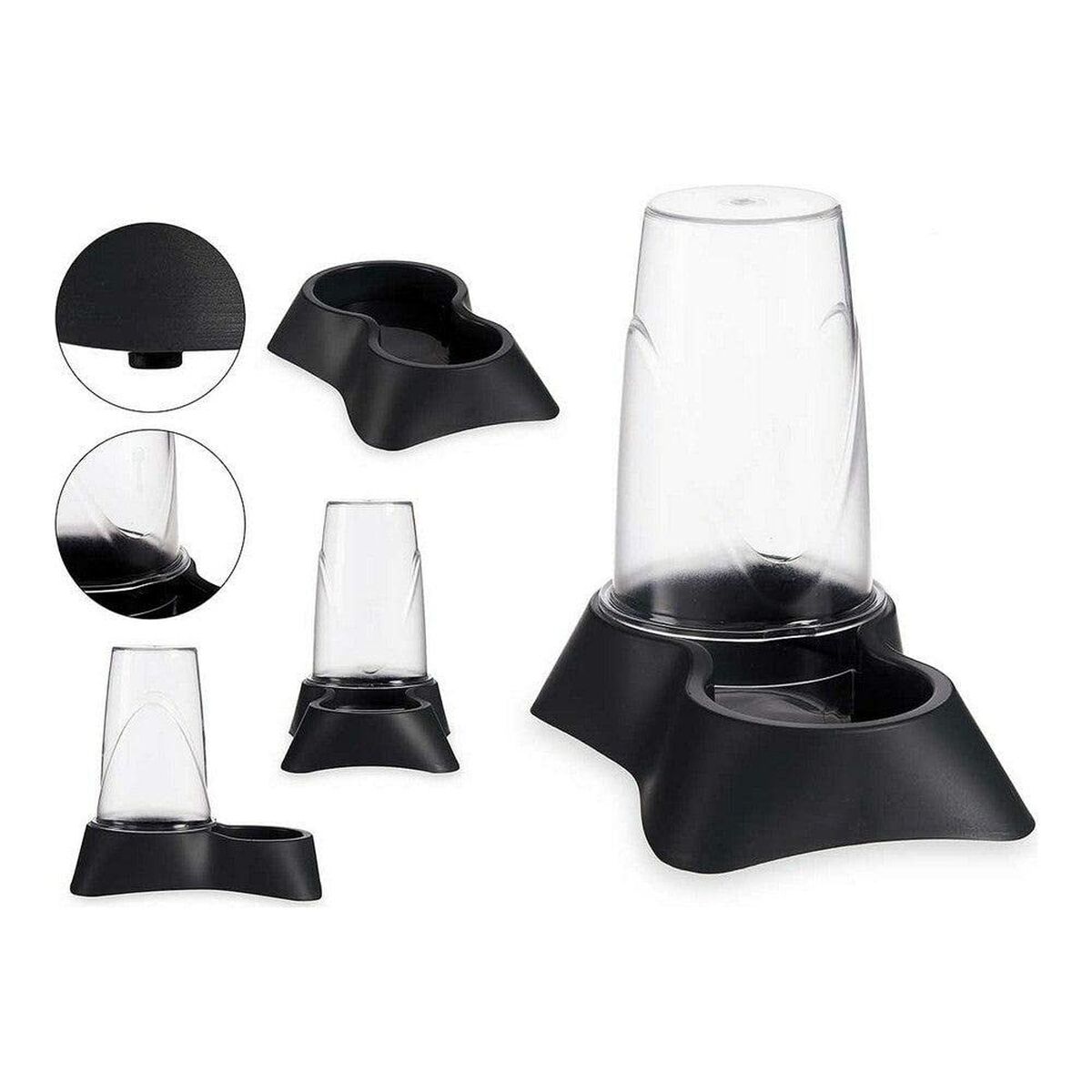 Futternapf für Haustiere Durchsichtig Anthrazit Polypropylen 650 ml 12,5 x 18 x 19 cm (12 Stück)