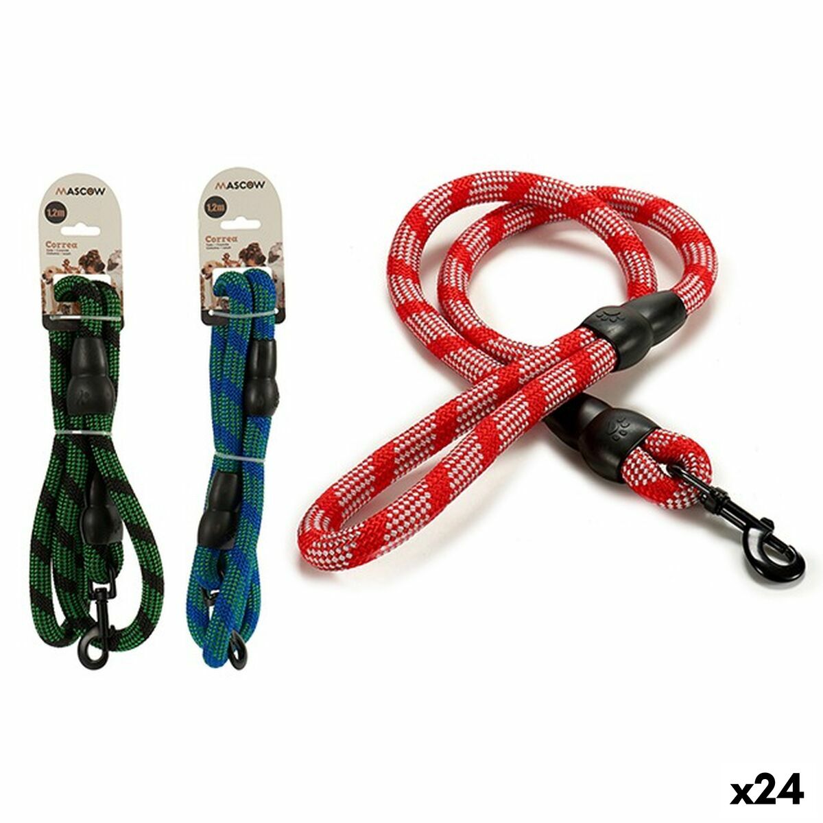 Hundeleine 125 x 7 x 1,5 cm (24 Stück)