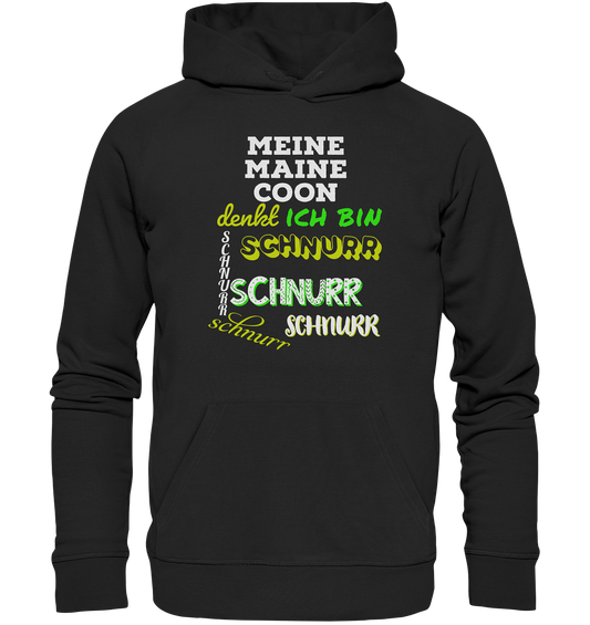 Meine Maine Coon denkt (vorne) Ich denke (hinten) - Organic Basic Hoodie