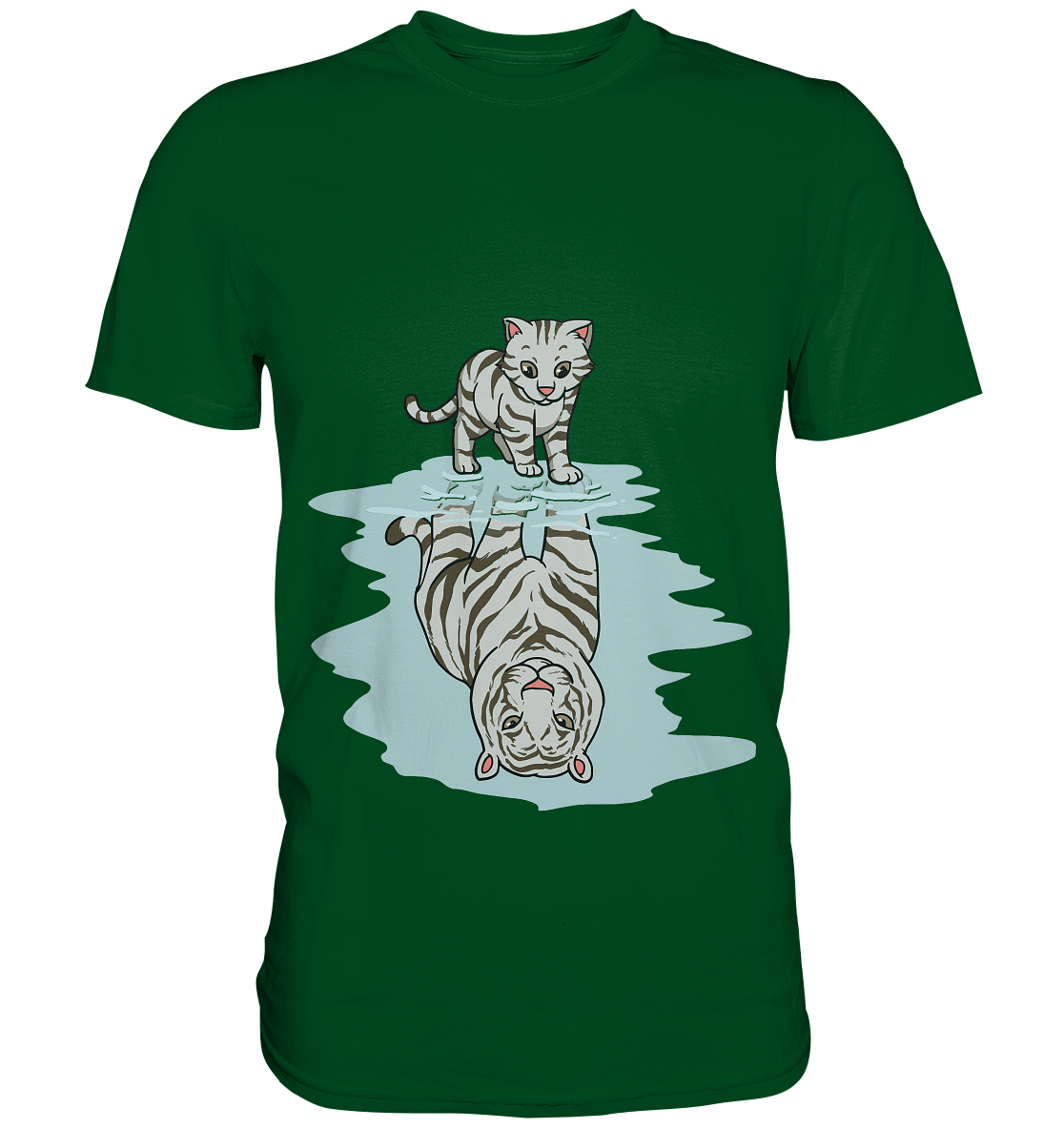 Katze und Tiger - das wahre ich im Spiegelbild einer Pfütze - Premium Shirt