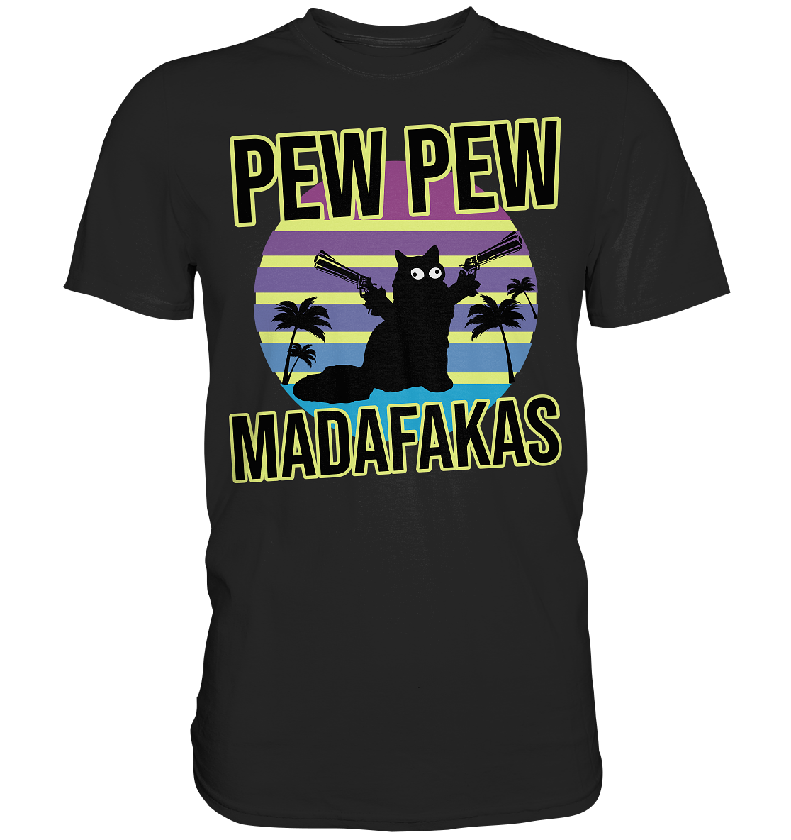 Pew Pew Madafakas Katze Vaporwave Maine Coon lustiges Internet Meme - Premium Shirt