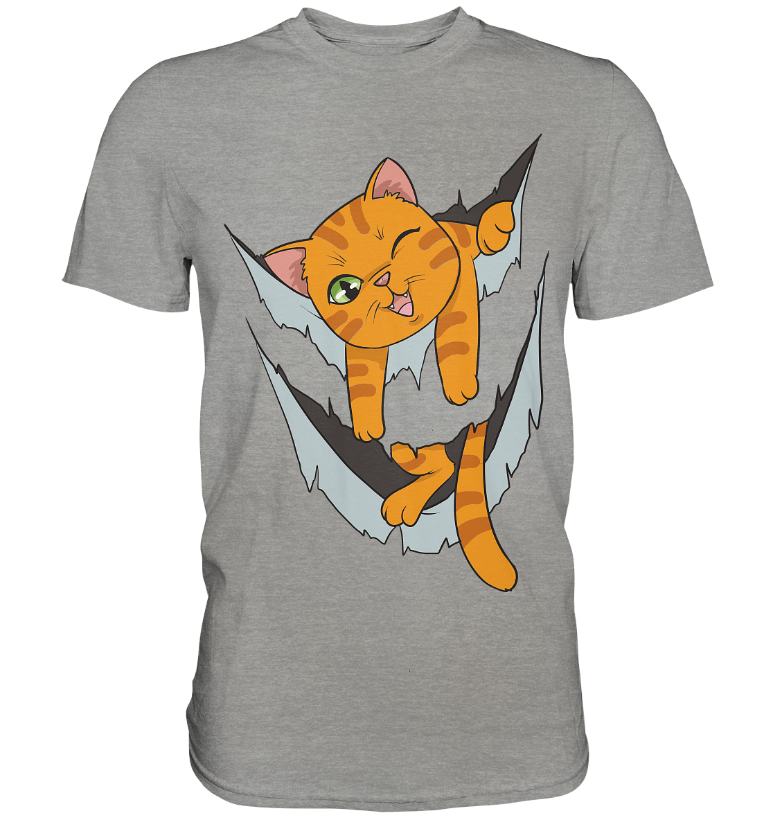 Niedliches Kätzchen zerreißt das Shirt - Premium Shirt